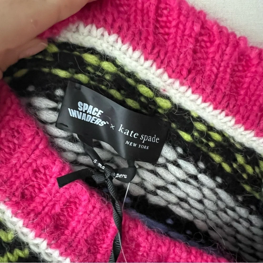 Space Invaders X Kate Spade Alpaca Fair Isle Sweater size Small
